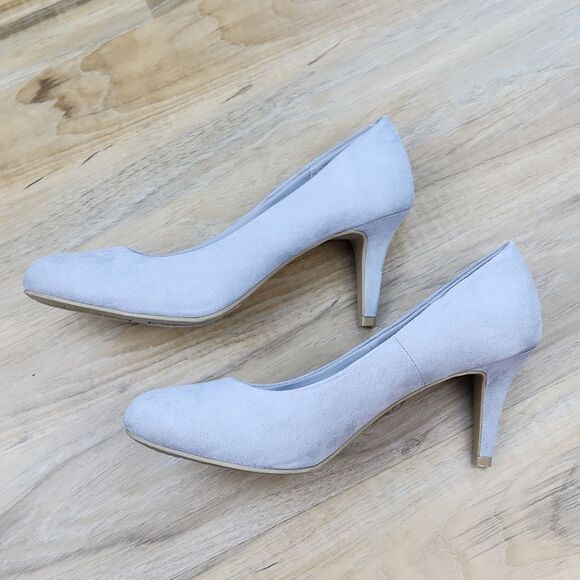 🩵Comfort Plus by Predictions Light Gray Suede Heels Size 7.5 - Picture 8 of 13